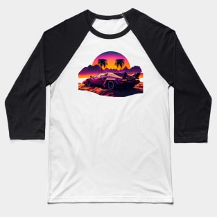 Lamborghini Countach 1974 synthwave sunset Baseball T-Shirt